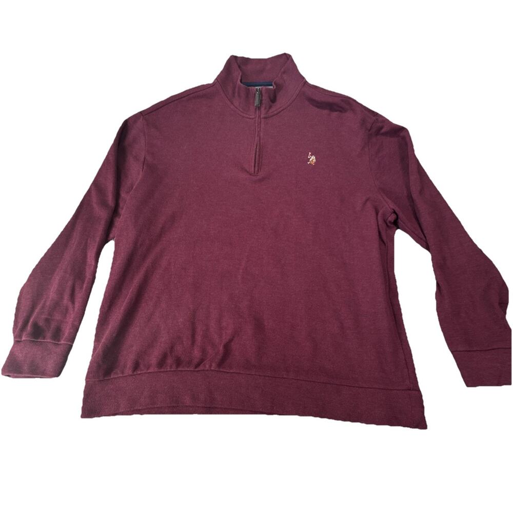 US Polo Assn Men’s 2XL Sweater Quarter Zip Red